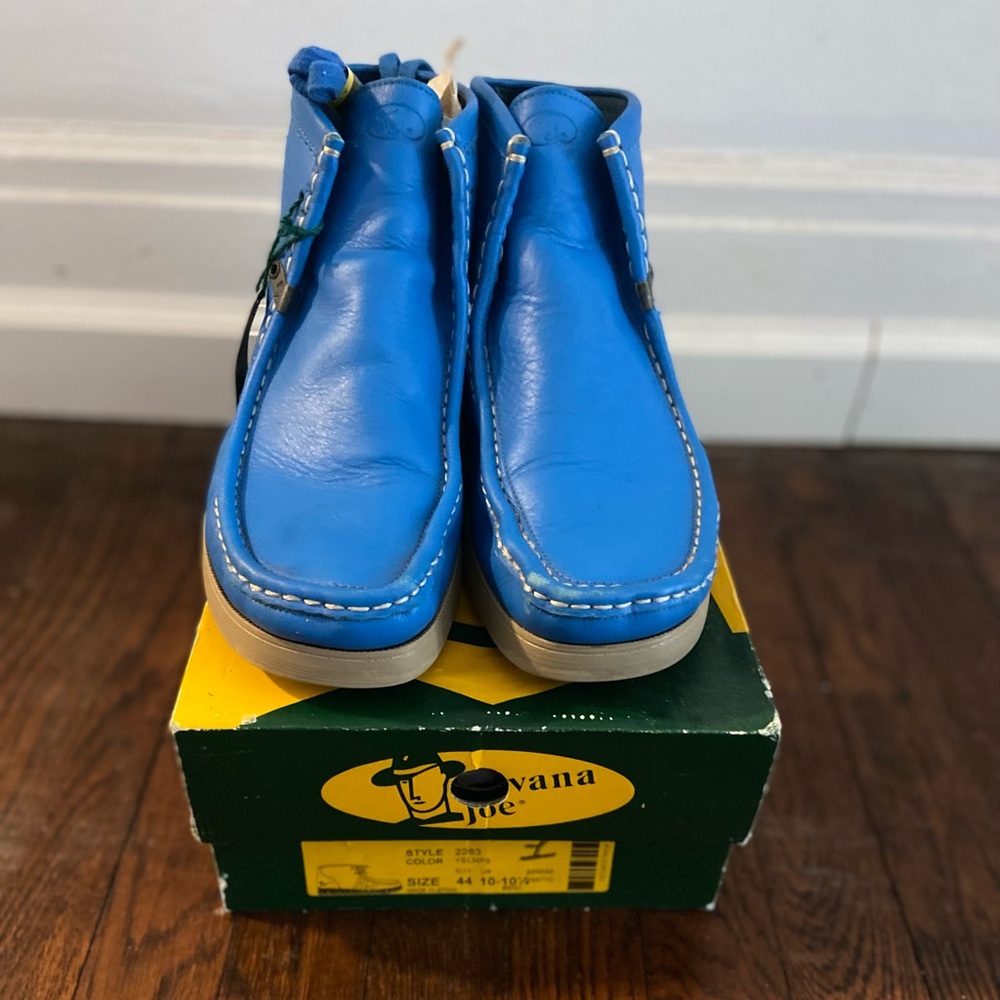 Men's Blue Leather Shoes